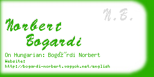 norbert bogardi business card